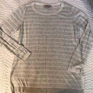 Loft striped side slit tunic sweater